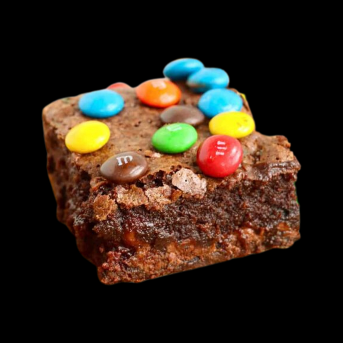 Chocolate brownies with M&M's