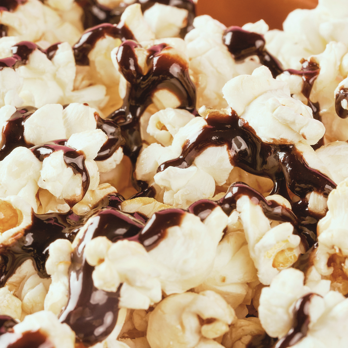 Chocolate drizzled popcorn