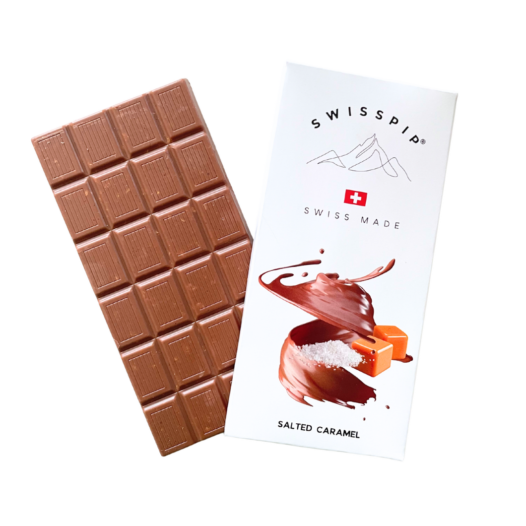 Swiss chocolate, Swisspip Salted Caramel Chocolate bar - 100g